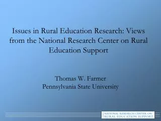 Thomas W. Farmer Pennsylvania State University