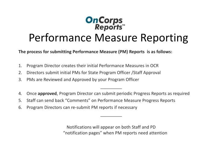 performance measure reporting