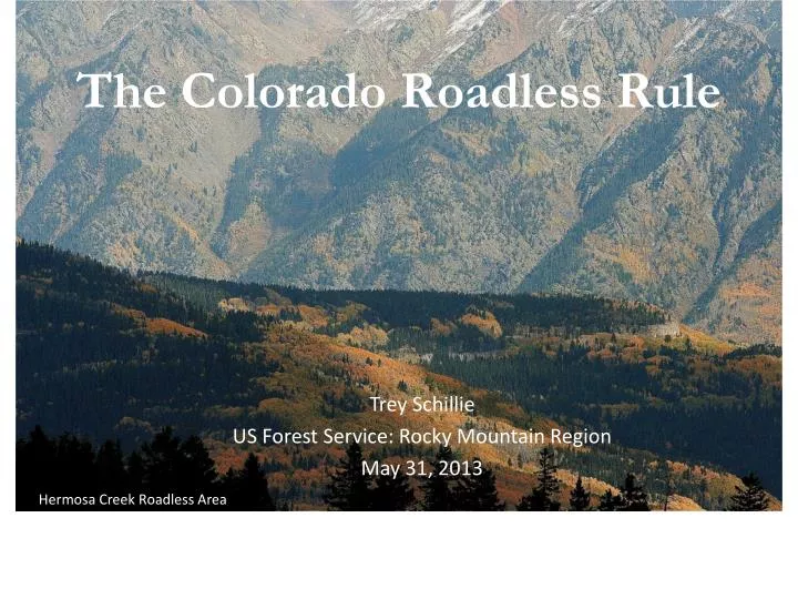 the colorado roadless rule