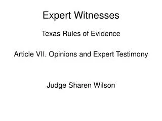 Expert Witnesses