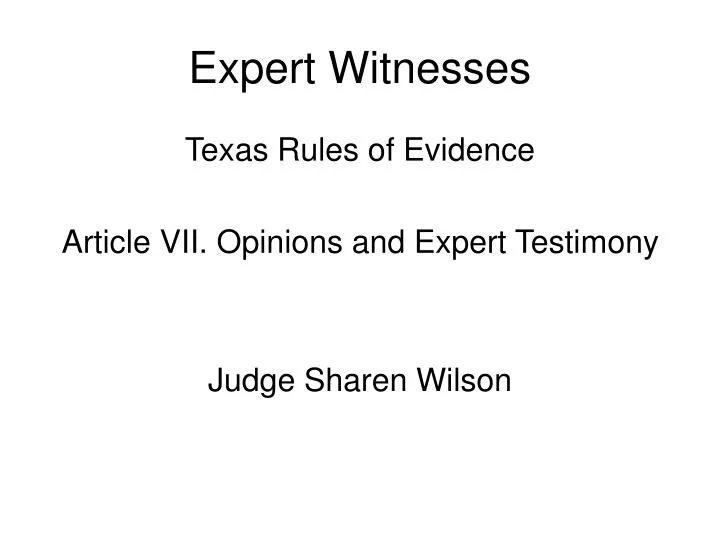 expert witnesses