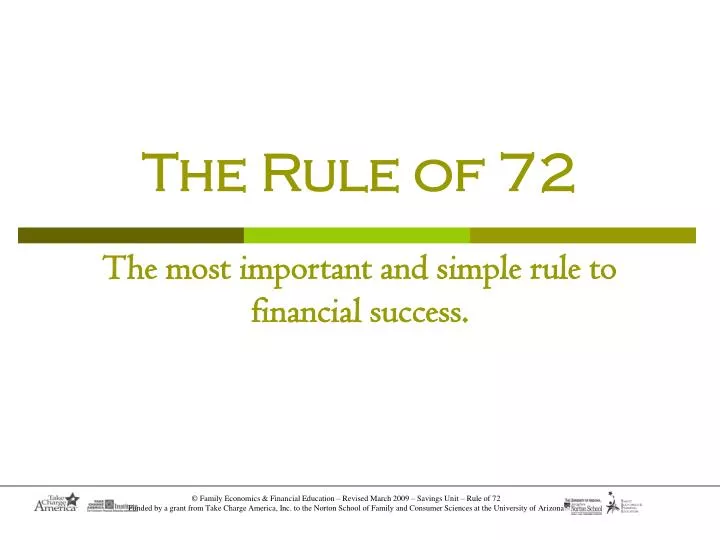 the rule of 72 the most important and simple rule to financial success