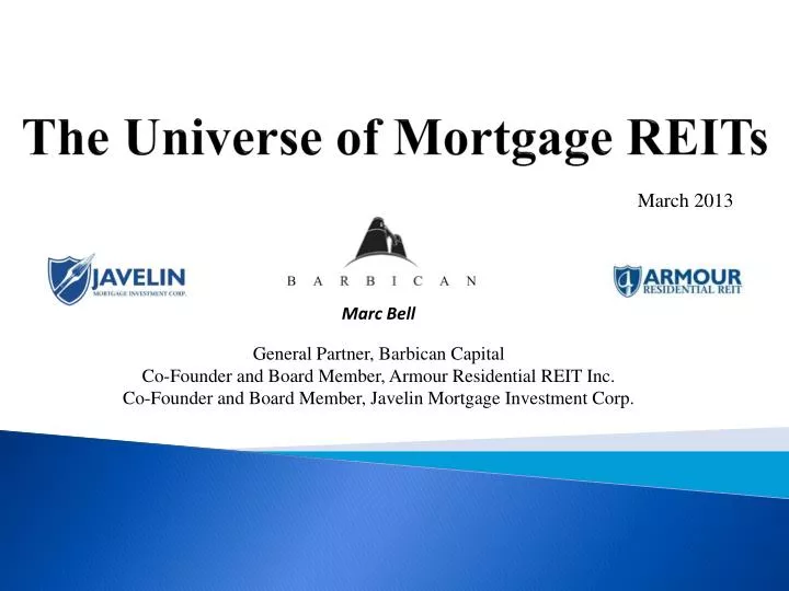 the universe of mortgage reits
