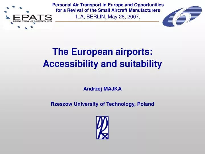 the european airports accessibility and suitability