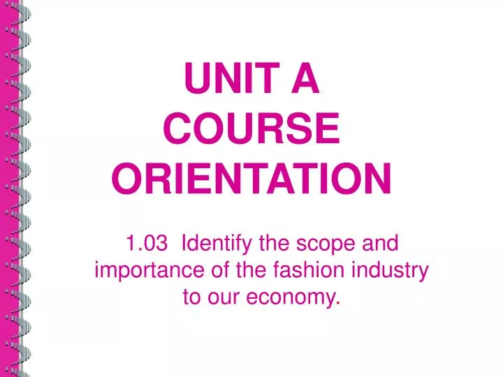 unit a course orientation