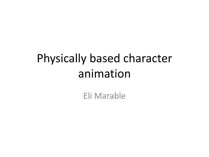 physically based character animation