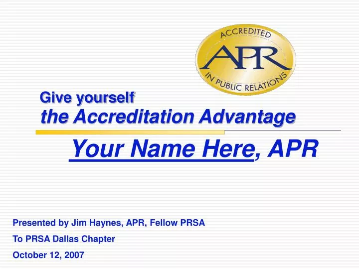 give yourself the accreditation advantage
