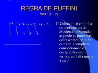 regra de ruffini a x x