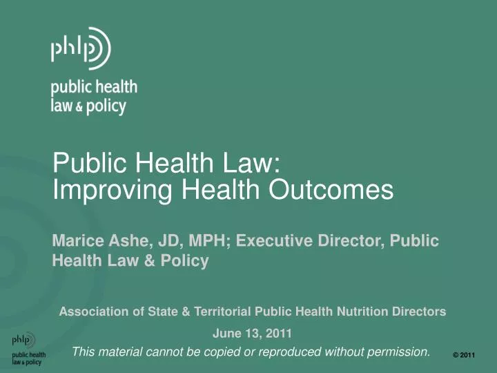 public health law improving health outcomes