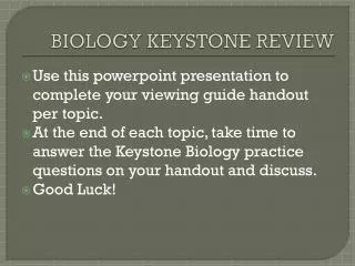 BIOLOGY KEYSTONE REVIEW
