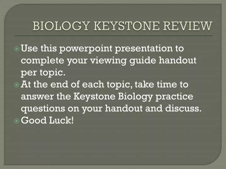 biology keystone review