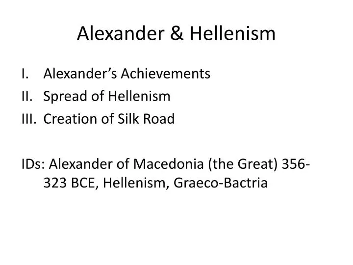 alexander hellenism