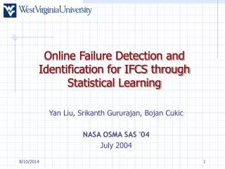 Online Failure Detection and Identification for IFCS through Statistical Learning