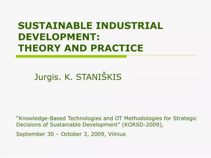 sustainable industrial development theory and practice