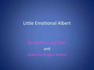 Little Emotional Albert