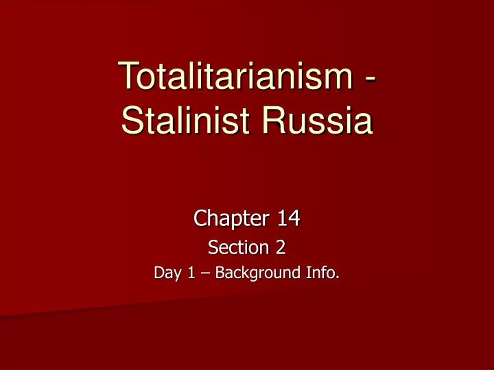 totalitarianism stalinist russia