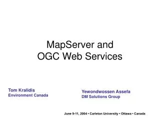 MapServer and OGC Web Services