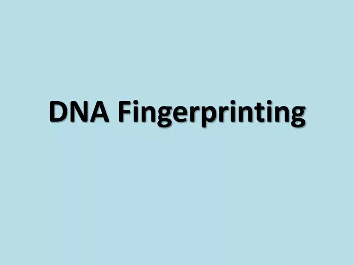 dna fingerprinting