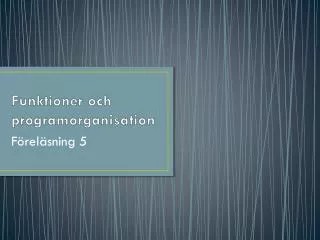 funktioner och programorganisation