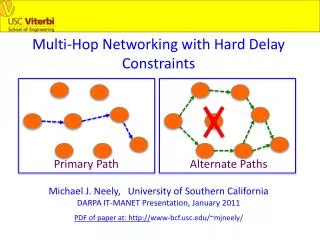 Multi-Hop Networking with Hard Delay Constraints