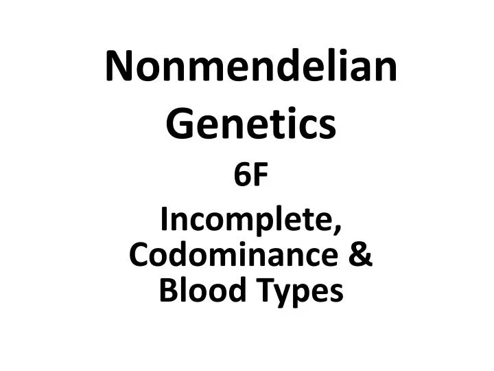 nonmendelian genetics