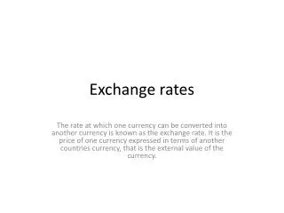 Exchange rates