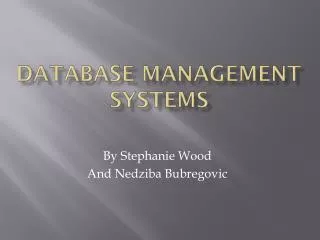 Database management systems