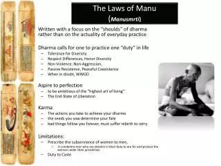 The Laws of Manu ( Manusmrti )