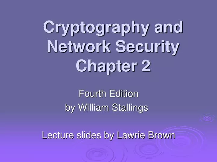 cryptography and network security chapter 2