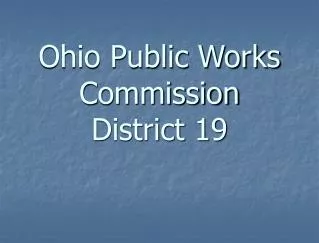Ohio Public Works Commission District 19