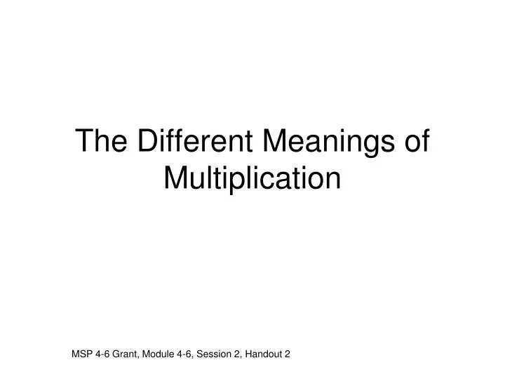 the different meanings of multiplication