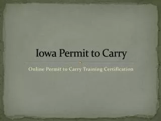 Iowa Permit to Carry