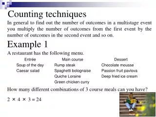 Counting techniques