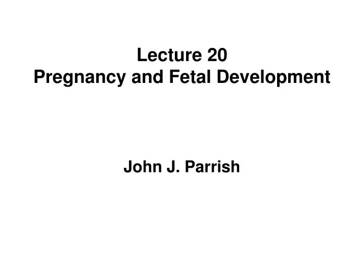 lecture 20 pregnancy and fetal development