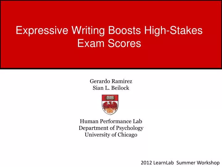 expressive writing boosts high stakes exam scores