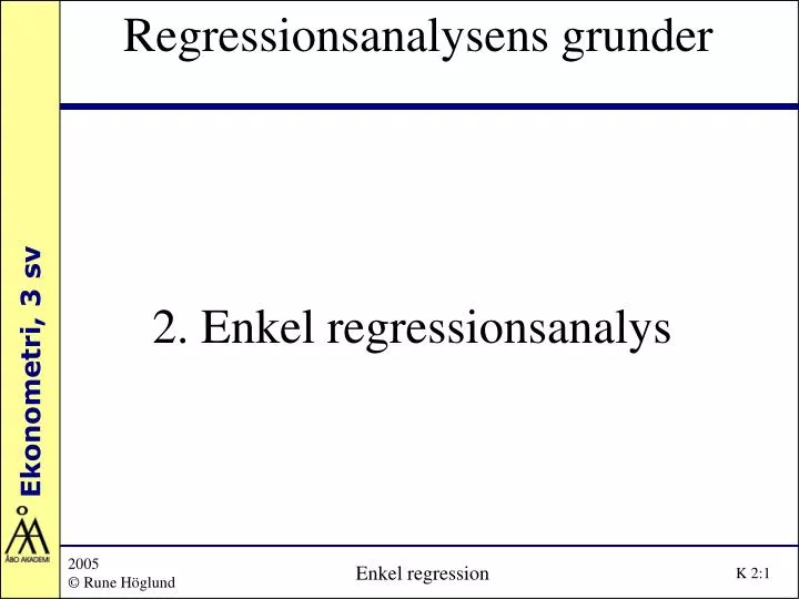 2 enkel regressionsanalys