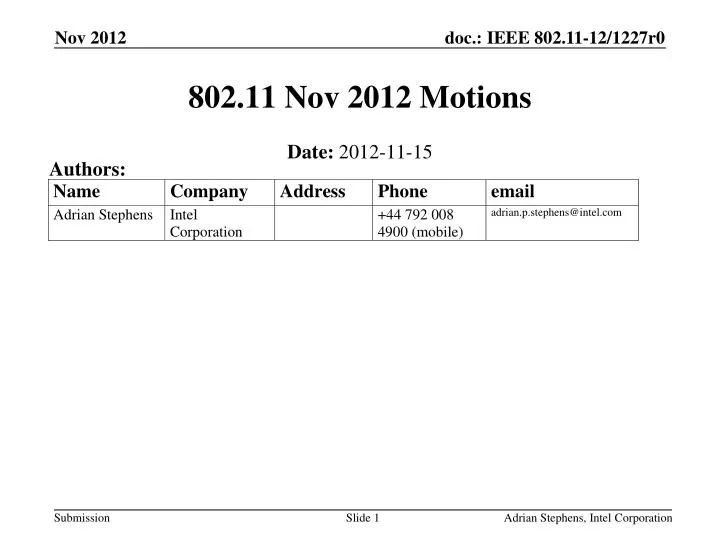 802 11 nov 2012 motions