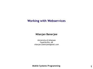 Working with Webservices