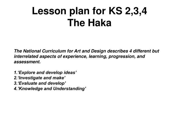 lesson plan for ks 2 3 4 the haka