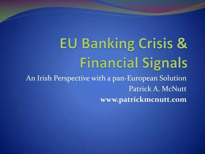 eu banking crisis financial signals