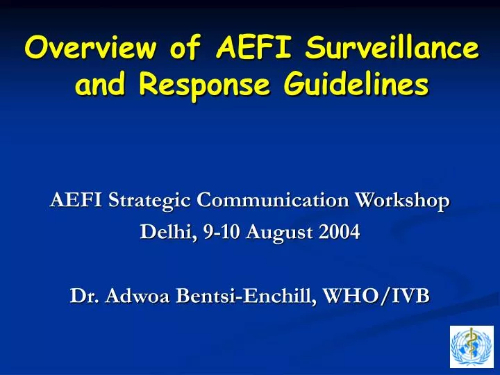 overview of aefi surveillance and response guidelines