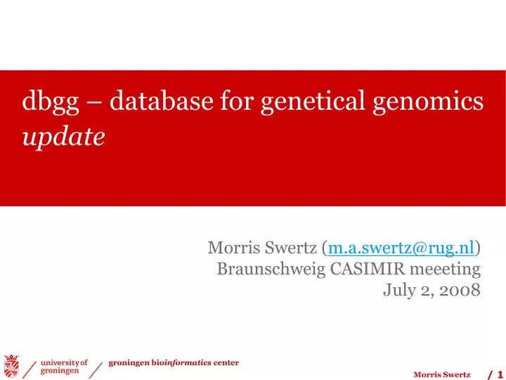 dbgg database for genetical genomics update