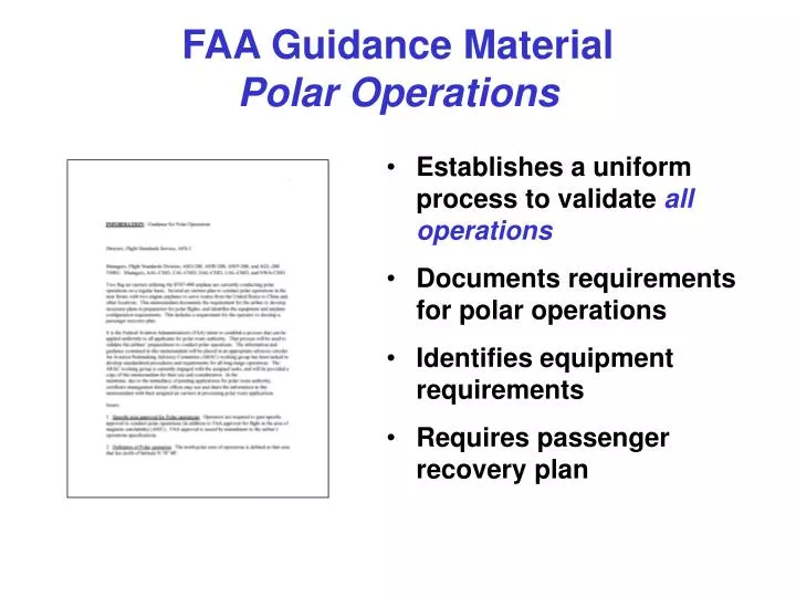 faa guidance material polar operations