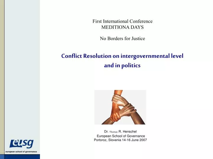 conflict resolution on intergovernmental level and in politics