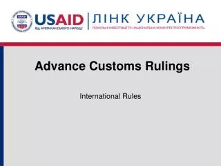 Advance Customs Rulings