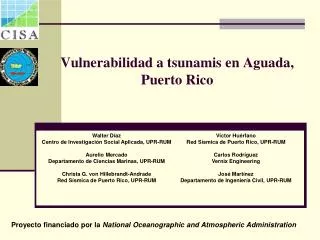 vulnerabilidad a tsunamis en aguada puerto rico