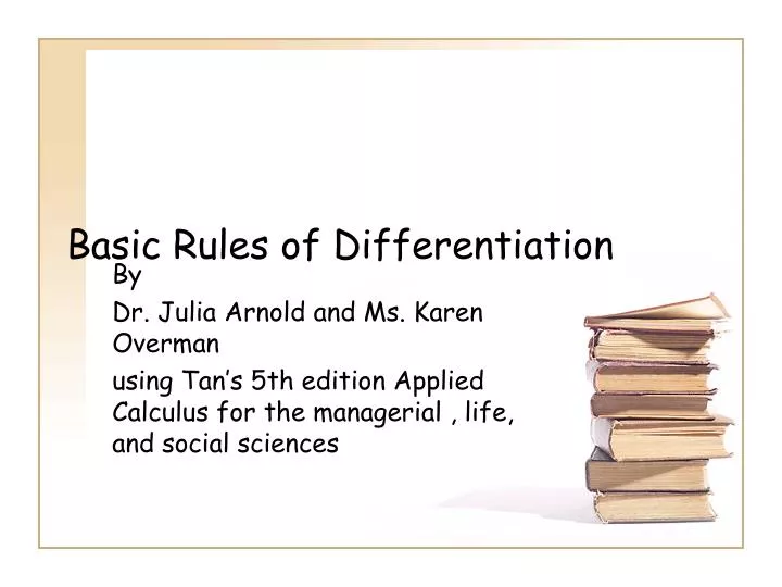 basic rules of differentiation