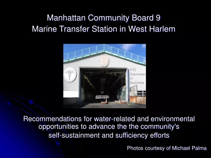 manhattan community board 9 marine transfer station in west harlem