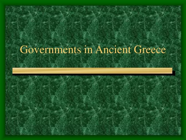governments in ancient greece