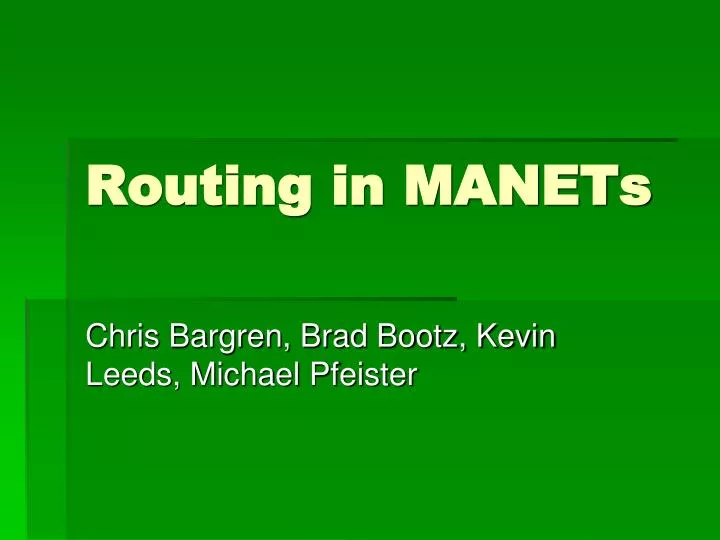 routing in manets